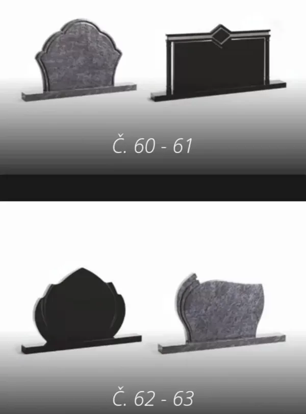 Žulová nápisová deska na hrob – moderní tvar (model 5–6)“