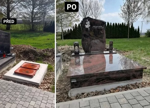 kamenictví Karviná  výroba hrobů Karviná  nový hrob Karviná  žulový hrob Karviná  červená 