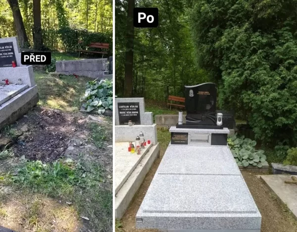Kompletní výstavba nového hrobu z leštěné žuly. Součástí zakázky byla příprava terénu, bet