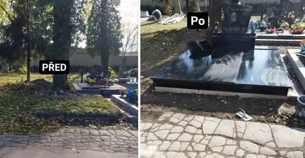 velký rozdíl Před → Po  luxusní černá žula = často vyhledávané  hrob na klíč = poptávaný t
