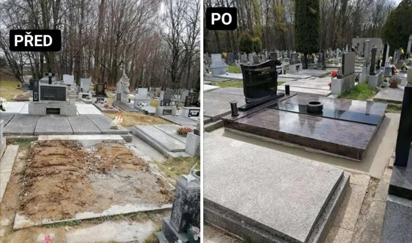 nový hrob Karviná  výstavba hrobu na klíč  žulový hrob  žulová terasa na hrob  moderní žul