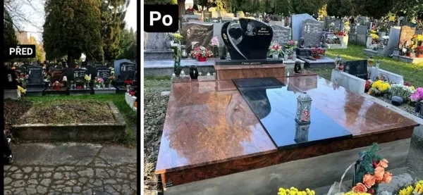 moderní hrob  moderní pomník Karviná  jednohrob z černé žuly  nový žulový hrob  luxusní po