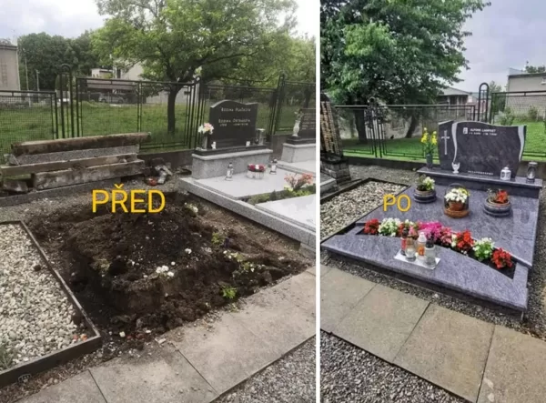 nový dvojhrob  žulový dvojhrob  stavba hrobu na klíč  nový pomník Karviná  dvojhrob z žuly